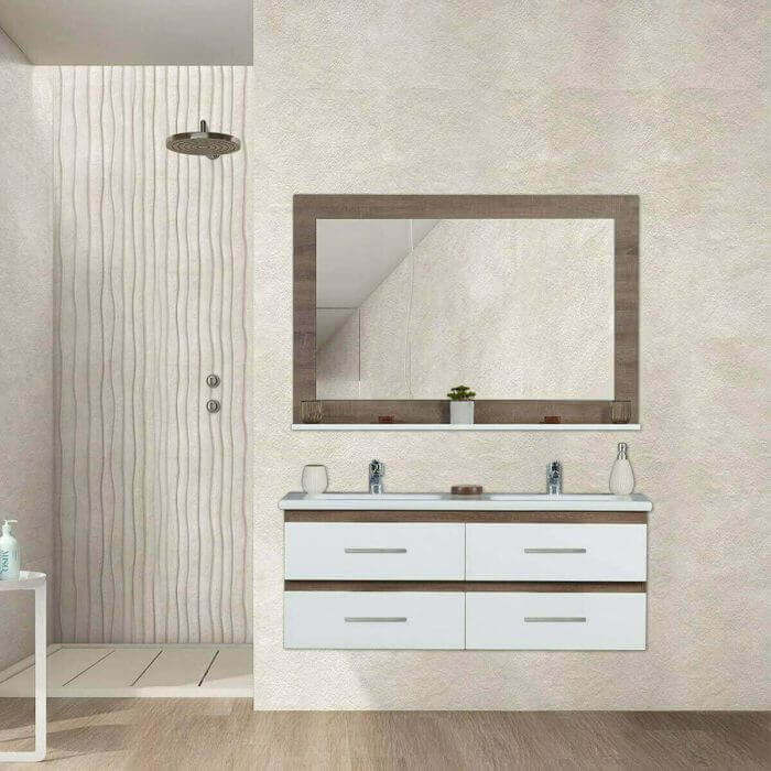 Meuble salle de bain MATRO gris 82x82x47cm - ONDEE - Mr.Bricolage